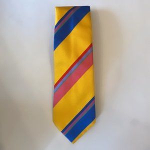 Ralph Lauren Yellow Striped Hand-Made Neck Tie